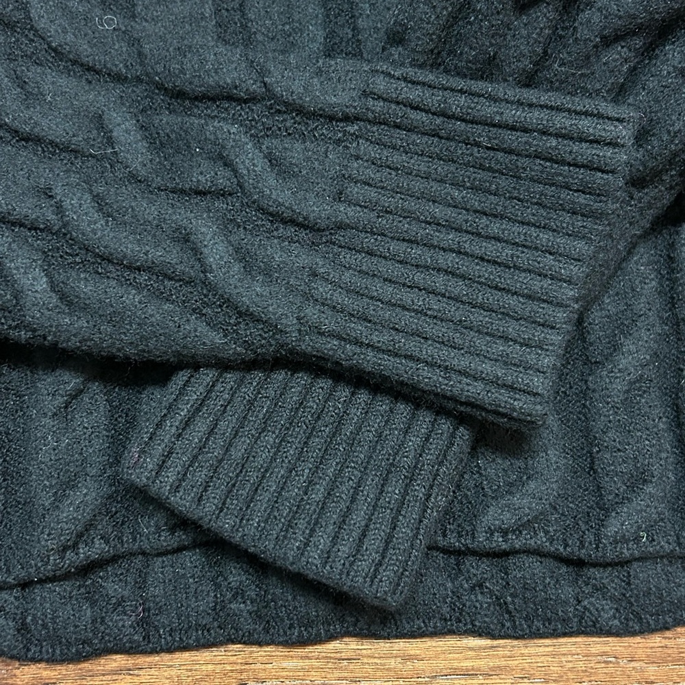 Babaton 100% Wool Cropped Cable Knit Sweater | Boxy Drop Shoulder | Size S - Picture 3 of 7
